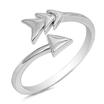 Petite Dainty Bypass Wrap Arrow Band Ring 925 Sterling Silver
